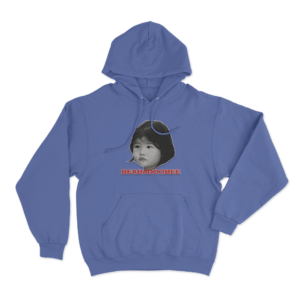 Monochrome Kid Photo Hoodie Blue