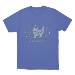 SCRIBBLE CAT T Shirt Blue