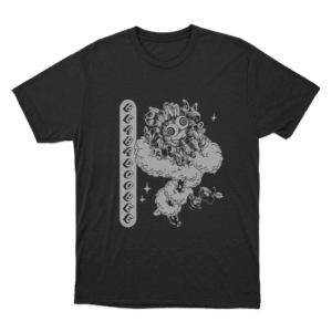 Surreal Cloud Flower T Shirt Black
